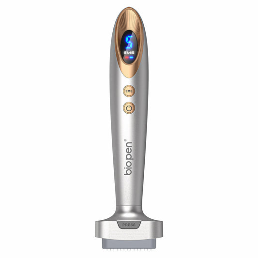 Bio Pen Bio 6 microneedling-pen with EMS and LED display – advanced tool for skin rejuvenation, increased absorption, and professional facial treatment.