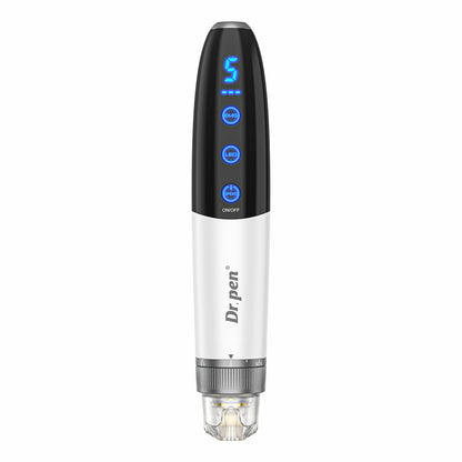 Bio Pen Q1S microneedling-pen with LED display, adjustable modes, and precision head for professional skin rejuvenation and collagen stimulation.
