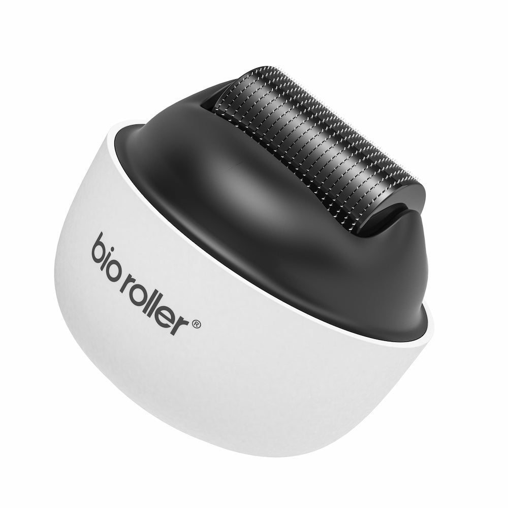 Bio Roller G4 microneedling-facial roller in modern design, developed for skin rejuvenation, increased serum absorption, and improved skin texture.