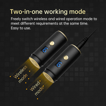 Dr. Pen A8S showing two-in-one operating mode with both wireless and wired mode for flexible and professional microneedling treatment.