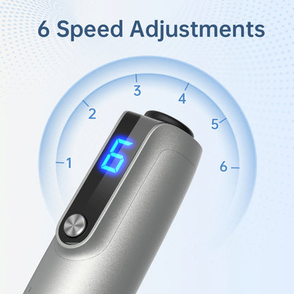 Dr. Pen M8S microneedling-pen with six adjustable speed levels and clear LED display for precise skin treatment.