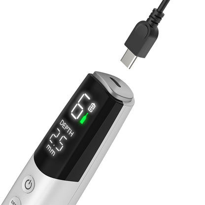 Dr. Pen M9 with USB-C charging, digital display, and adjustable needle depth for wireless microneedling.