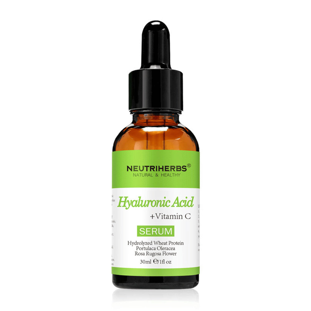 Neutriherbs Hyaluronic Acid + Vitamin C Serum 30 ml with hyaluronic acid and vitamin C. Moisturizing facial serum that gives radiance, evens out skin tone, and helps reduce fine lines for soft and fresh skin.