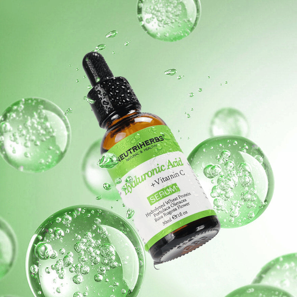 Neutriherbs Hyaluronic Acid + Vitamin C Serum 30 ml with hyaluronic acid and vitamin C. Moisturizing facial serum that provides intense hydration, improves the skin’s radiance, and helps reduce fine lines for soft and fresh skin.