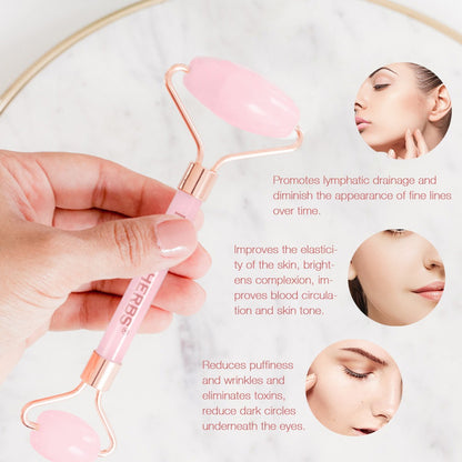 Neutriherbs Rose Quartz Face Roller for facial massage, lymphatic drainage, and reduced puffiness.